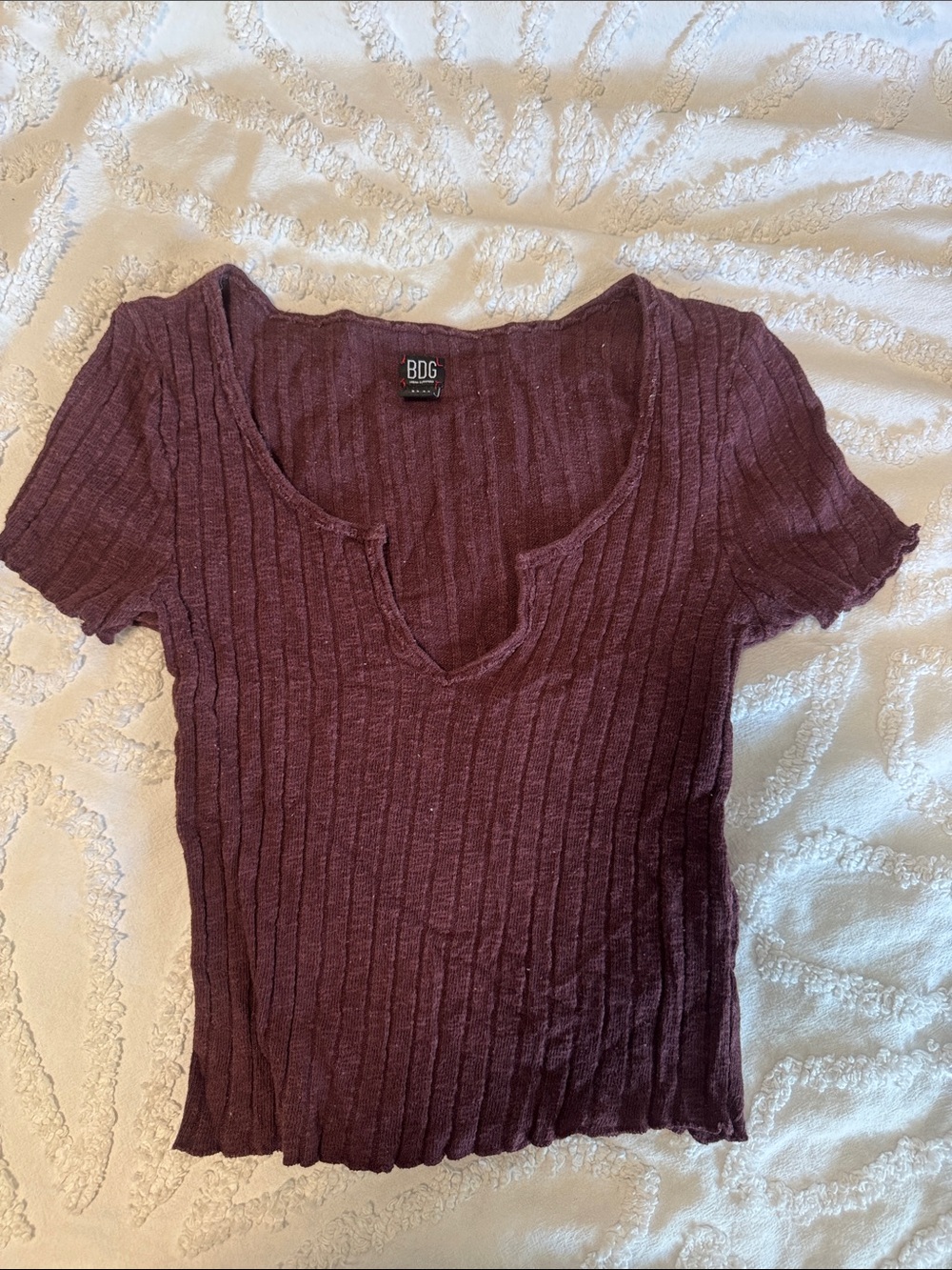 BDG Women’s Ribbed Notch Neck Tee